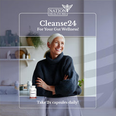 Nation Health MD Cleanse24 dosing spoon ready for a measured serving.