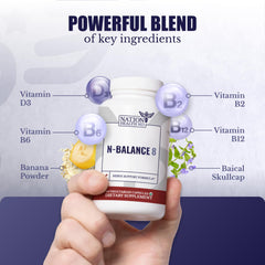 Nation Health MD N-Balance8 capsules close-up illustrating daily nerve support.