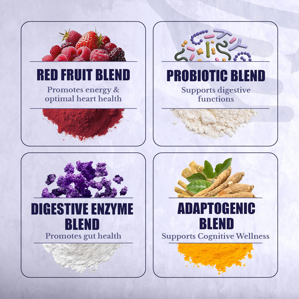 Nation Health MD Reds Powder label close-up highlights 39 superfoods.