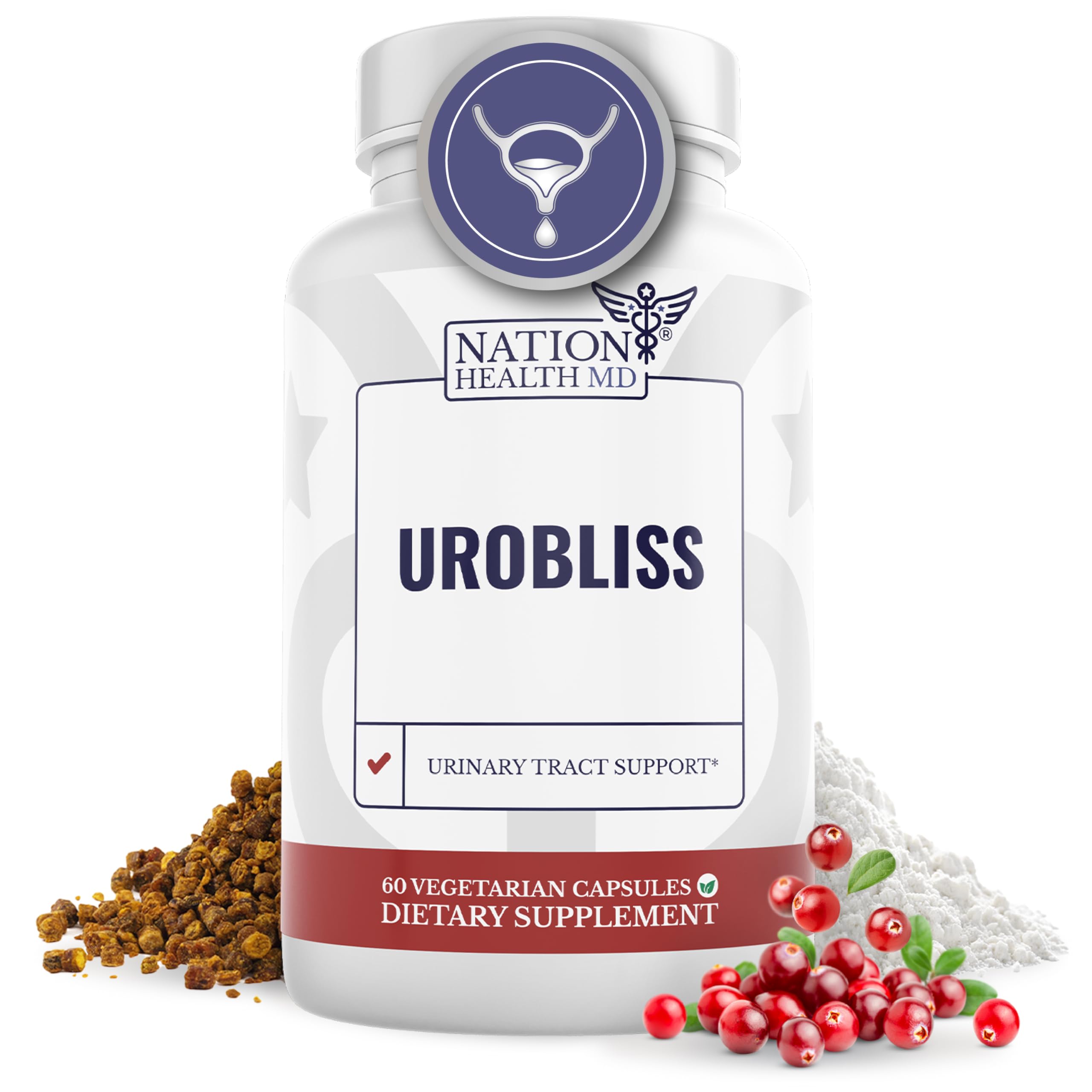 NATION HEALTH MD UroBliss bottle pour for easy daily use.