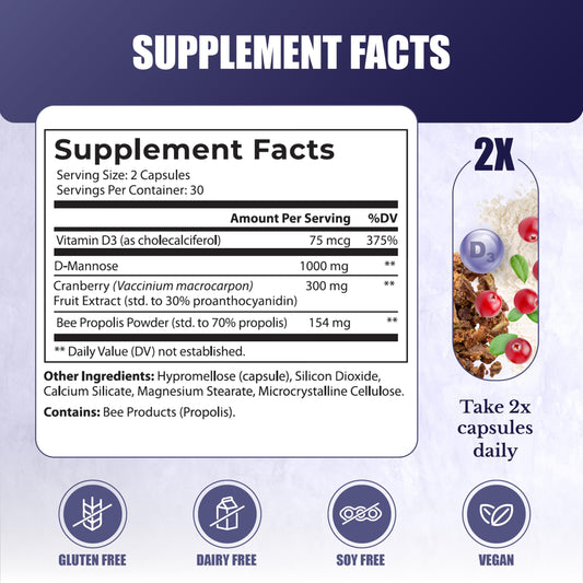 NATION HEALTH MD UroBliss capsules close-up showing dosing.