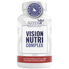 Nation Health MD Vision Nutri Complex bottle on display, supporting daily eye nourishment