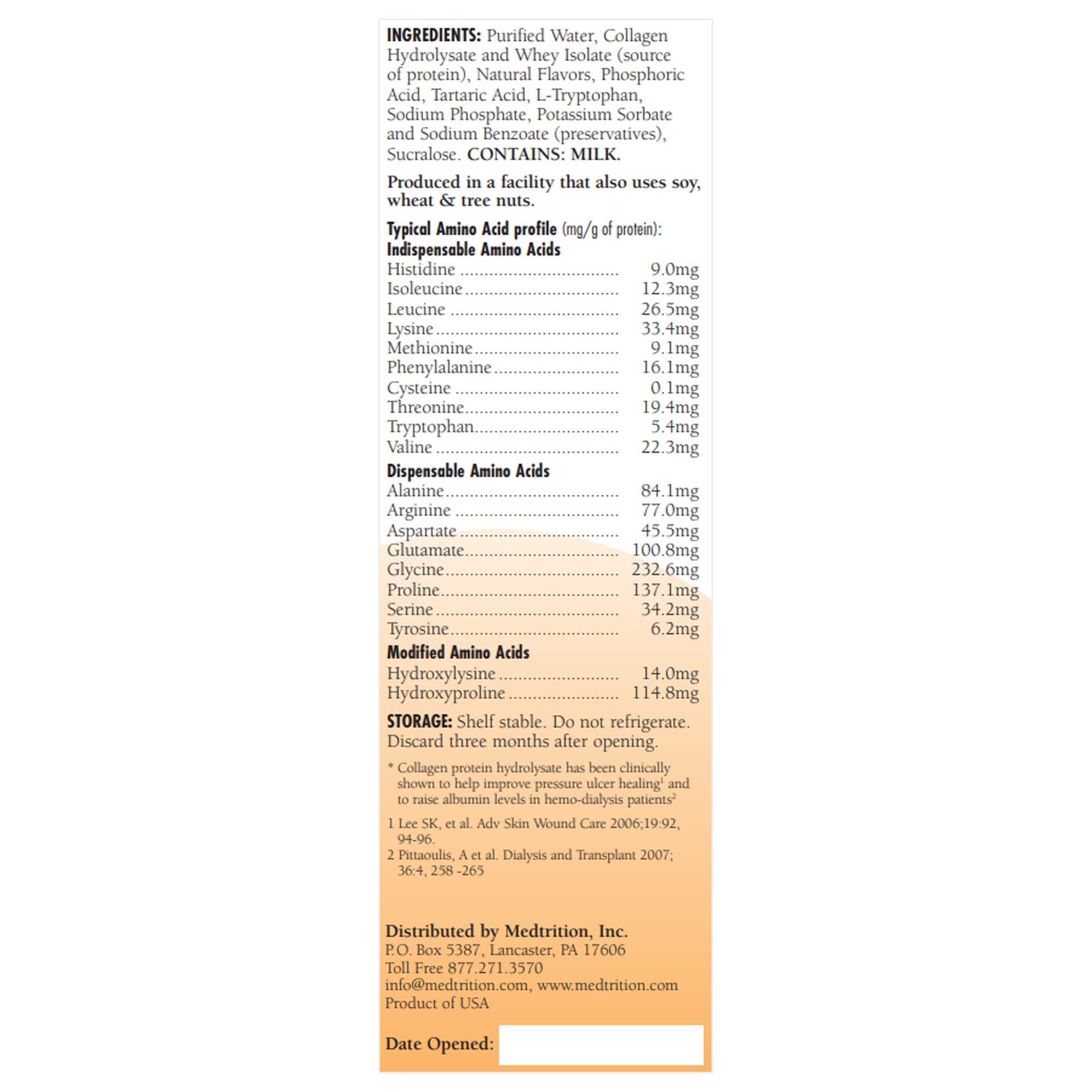 National Nutrition ProSource NoCarb liquid protein label showing ingredients and usage