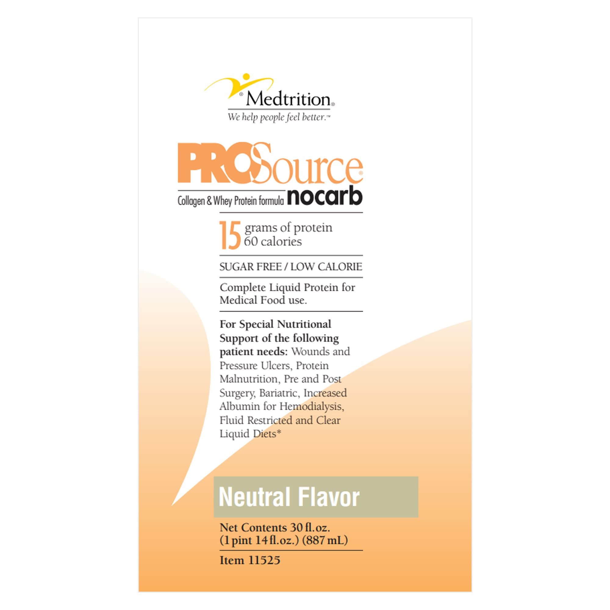 National Nutrition ProSource NoCarb packaging highlighting shelf stability