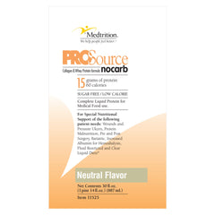 National Nutrition ProSource NoCarb packaging highlighting shelf stability