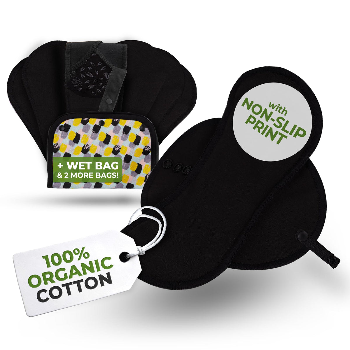 Natissy non-slip panty liners pack showing secure daily wear.