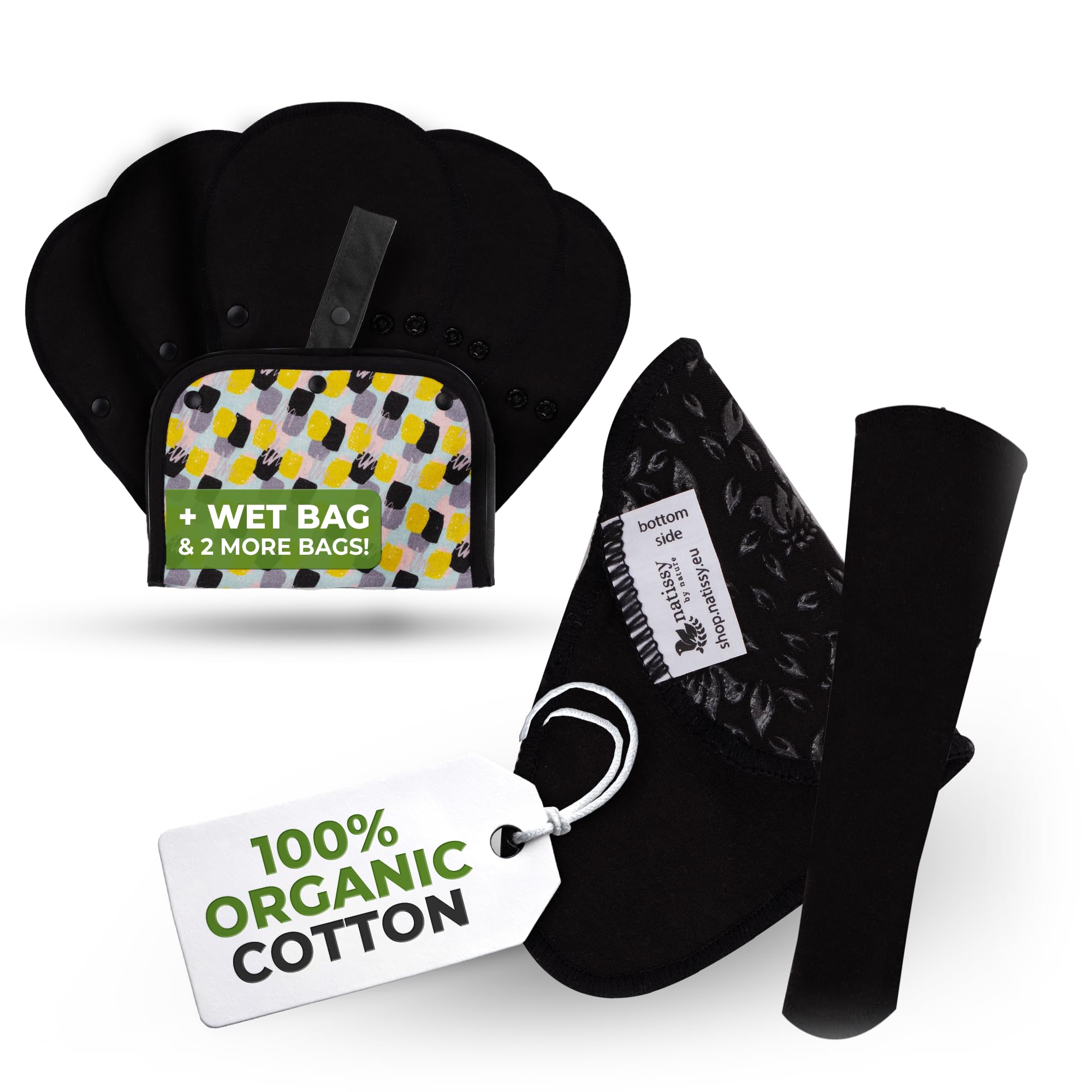 Natissy non-slip print panty liner pack shown for secure daily wear