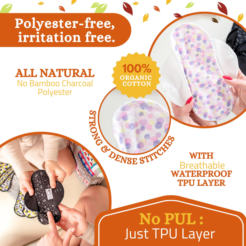 Natissy waterproof TPU backing adds protection under clothing.