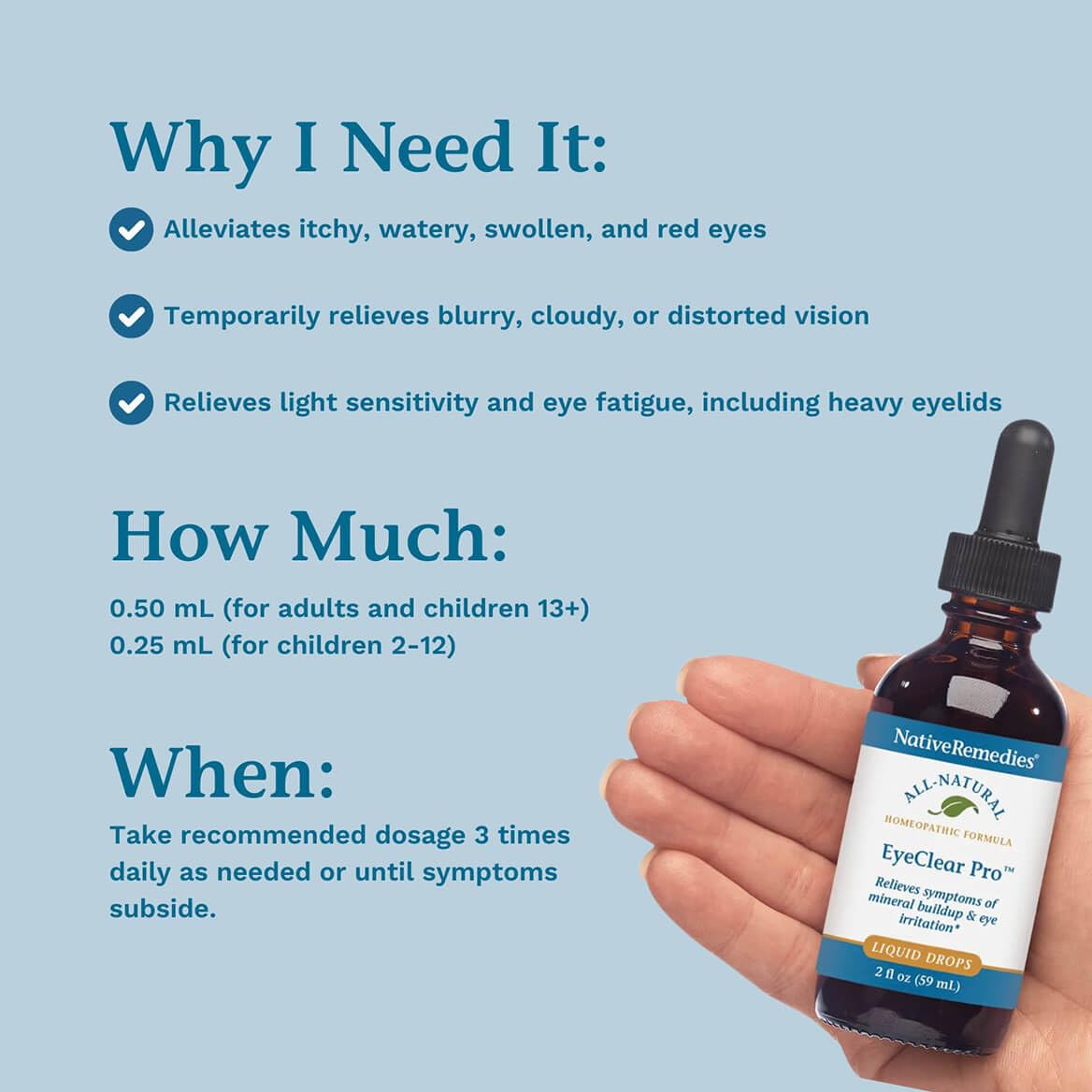 EyeClear Pro label front highlighting USA-made quality for reliable daily use.