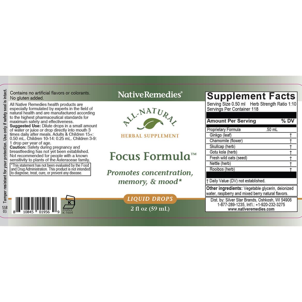 Native Remedies Focus Formula morning routine setup emphasizing daytime concentration