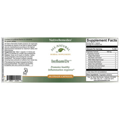 Native Remedies Inflam Dr ingredients in a glass bowl emphasize plant-based components