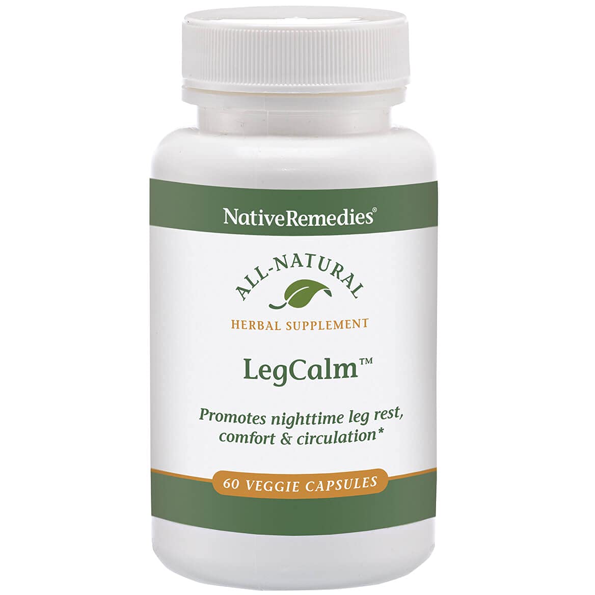 Native Remedies LegCalm bottle front for natural sleep support.