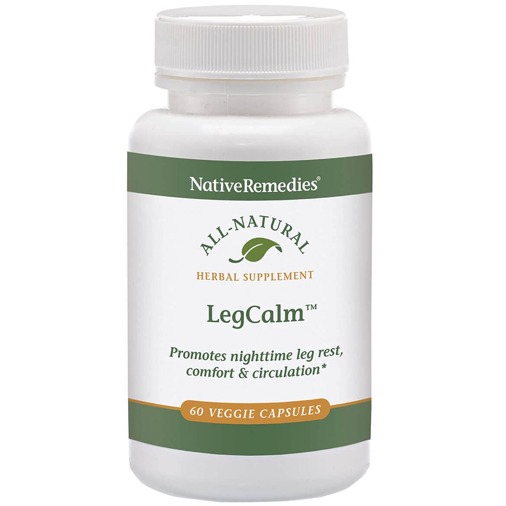 Native Remedies LegCalm bottle front for natural sleep support.