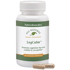LegCalm capsules close-up by Native Remedies for nightly use.