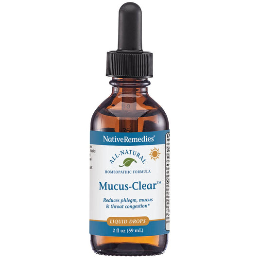 Native Remedies Mucus-Clear dropper showing easy, precise tincture dosing.