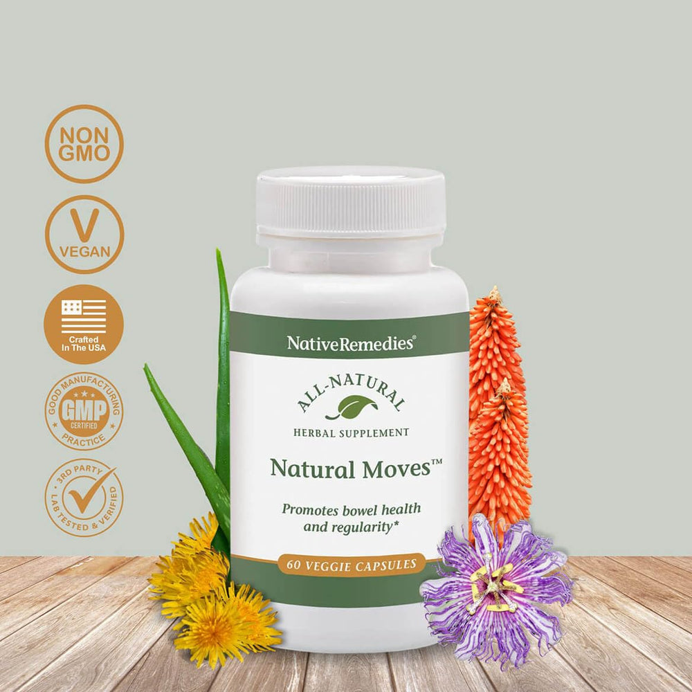 Native Remedies Natural Moves veggie capsules showcasing vegetarian formula