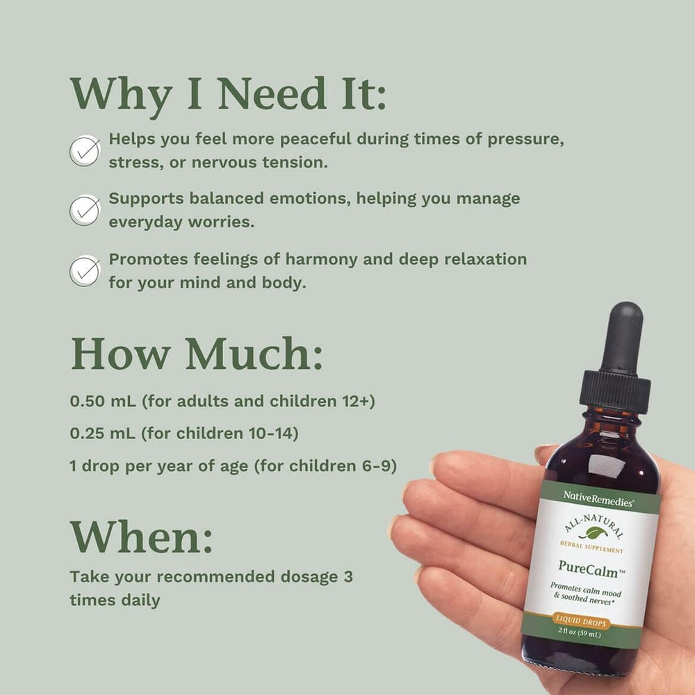 Native Remedies PureCalm organic lavender image emphasizes calming aroma.
