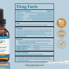 Native Remedies Sweat-Less label lists 100% homeopathic ingredients