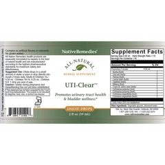 Native Remedies UTI-Clear bottle presented as safe, herbal urinary health support