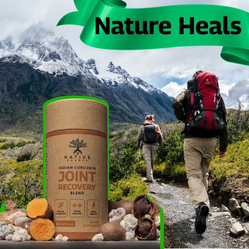 Native Source turmeric capsules close-up showing daily dose convenience