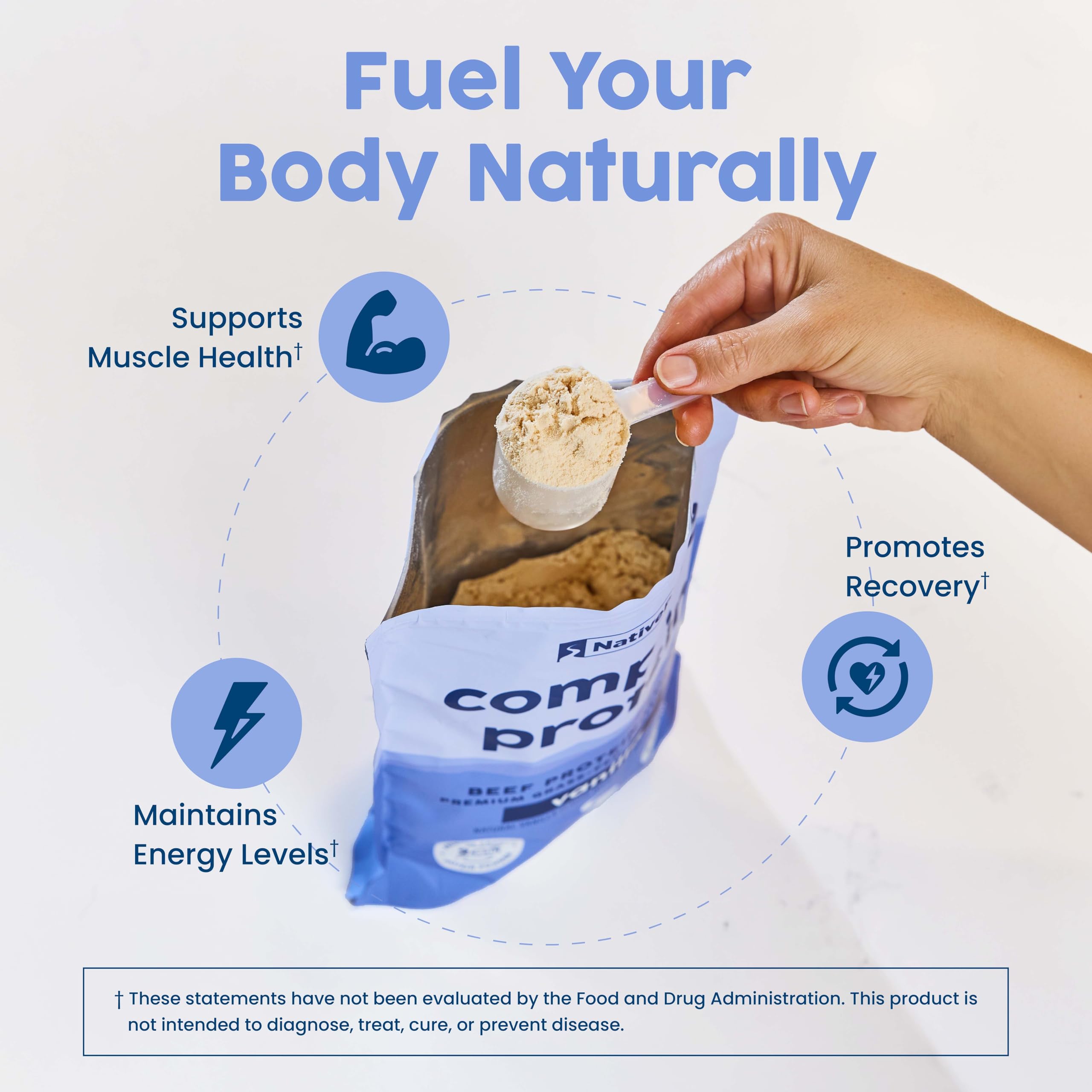 NativePath shake with vanilla protein powder bright glass for a protein drink.