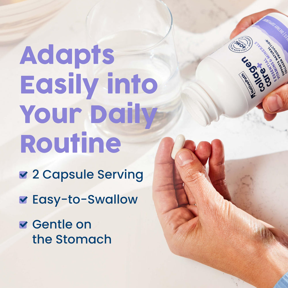 NativePath Collagen Care+ packaging with natural imagery, promotes healthy vitality.