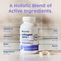 NativePath Collagen Care+ capsules in hand, easy daily intake for joint comfort.