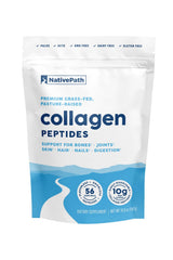 NativePath Collagen Peptides bottle pour highlighting purity and easy daily use.