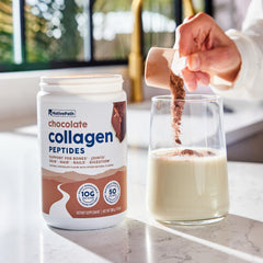 Gluten-free and dairy-free label on NativePath Collagen Peptides tub