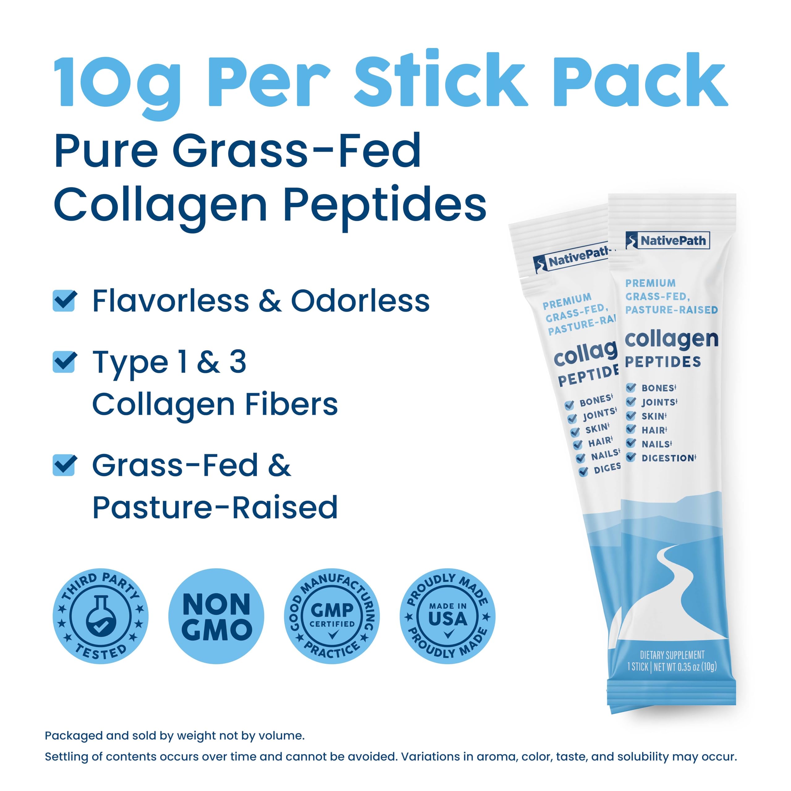 NativePath collagen stick pack beside coffee mug for easy beverage mix