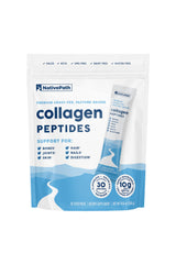 NativePath collagen stick pack in travel scene for on-the-go daily supplementation