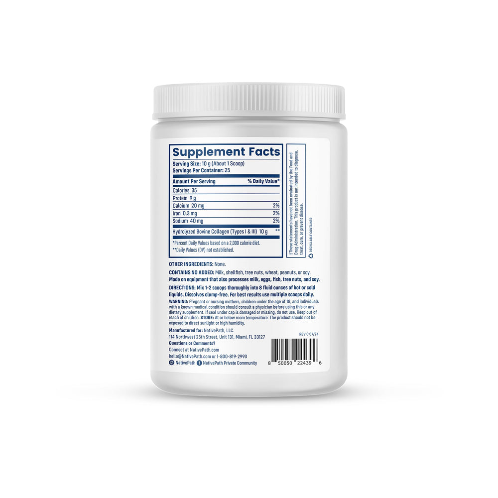 NativePath collagen dissolves in water for a smooth, ready-to-drink mix.