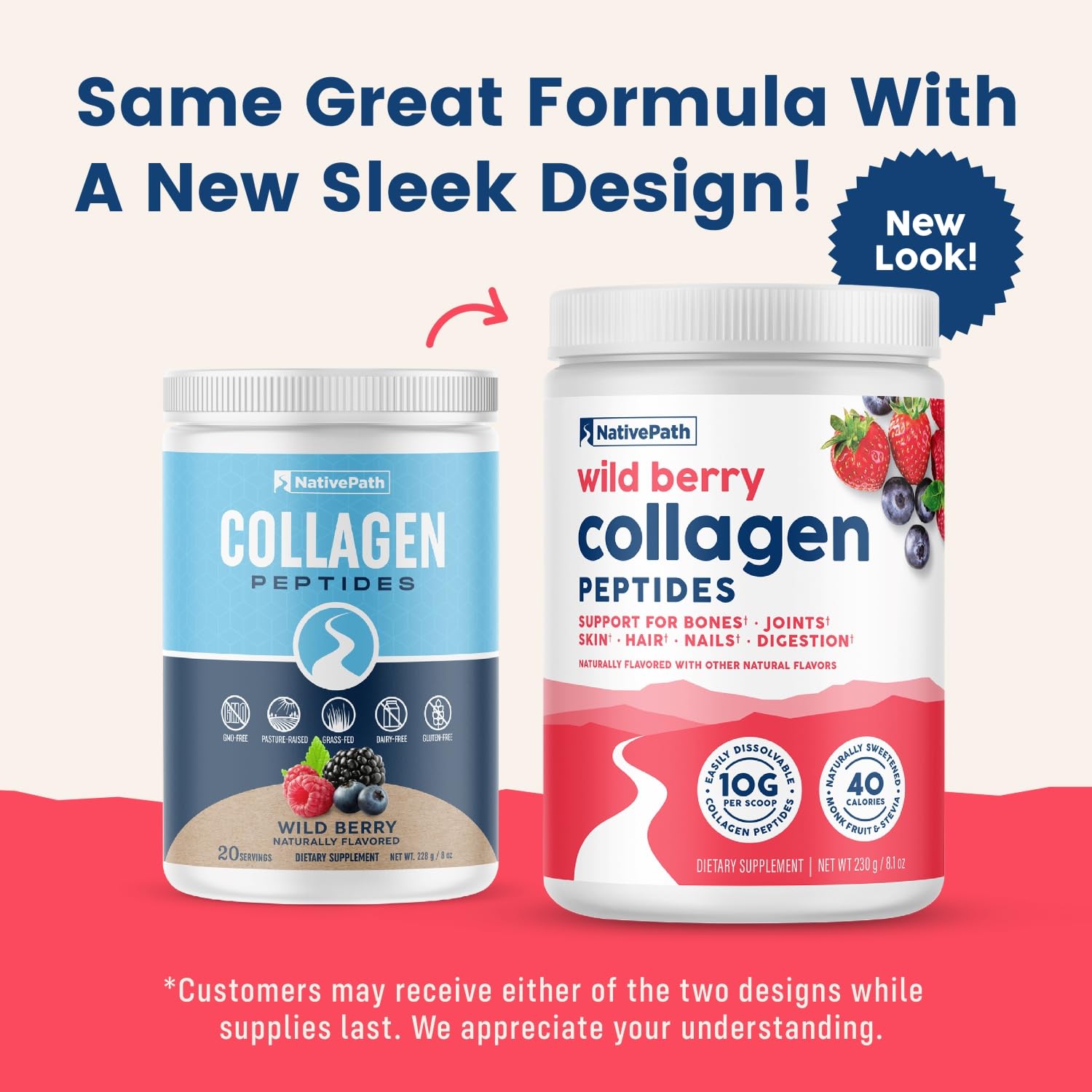 NativePath Collagen Peptides Wild Berry glass with shake, visual for daily ritual