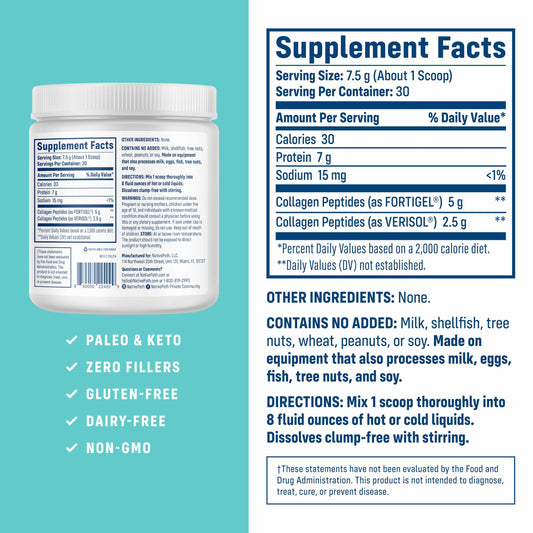 NativePath Joint Health Advanced Formula scoop showing bioactive peptides for joint support.