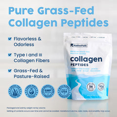 NativePath hydrolyzed collagen powder image indicating fast absorption and mixability.