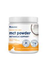 NativePath MCT Powder bottle front highlights keto-friendly energy from coconut-derived MCTs.
