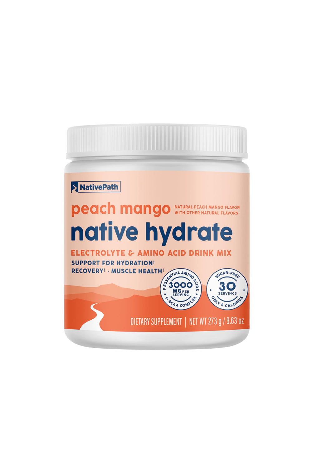 NativePath Native Hydrate powder tub close-up for balanced hydration.