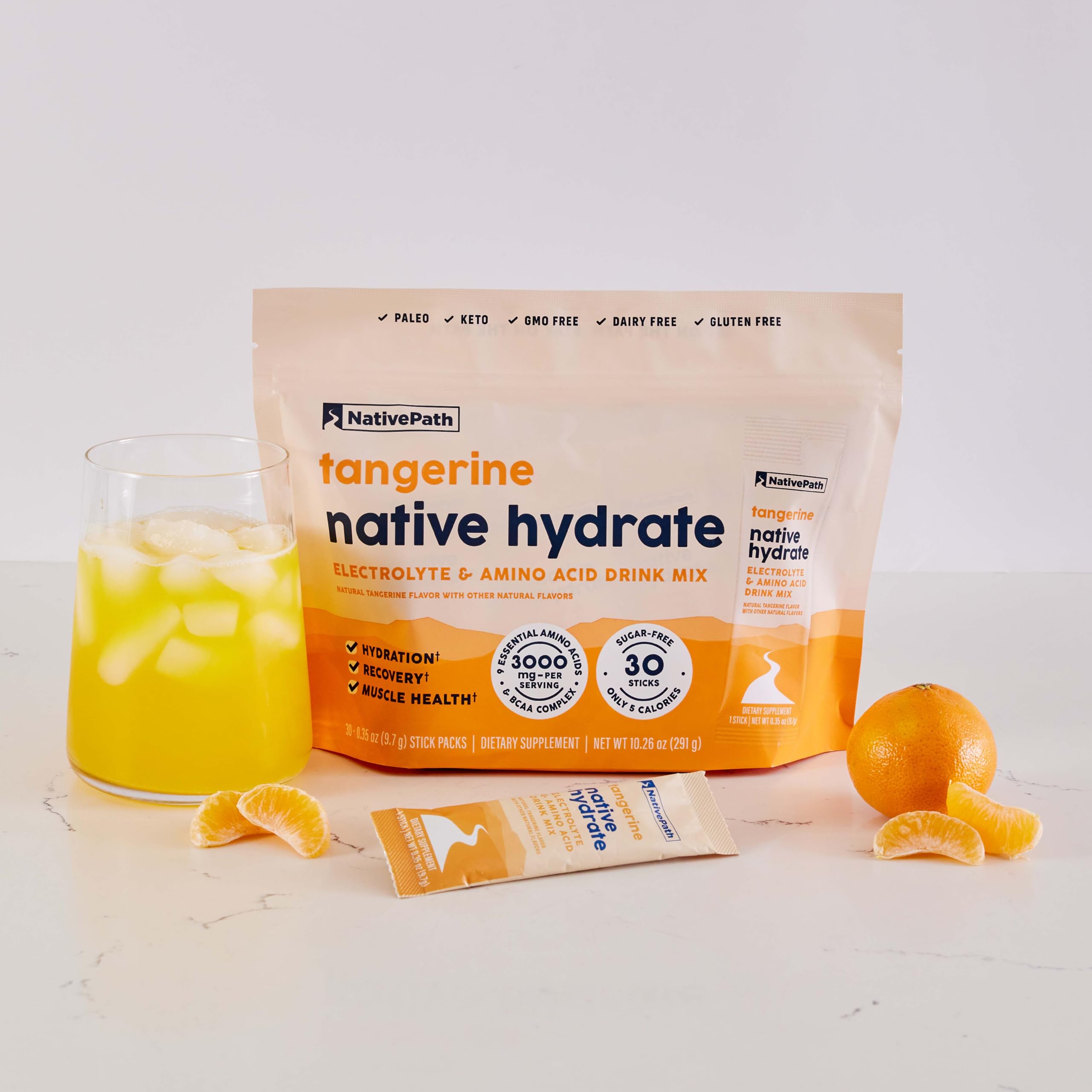 Zero sugar label on NativePath Hydrate, keto-friendly option.