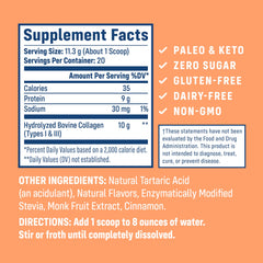 NativePath Peach Collagen scoop illustrating a precise 10 g serving for daily use.