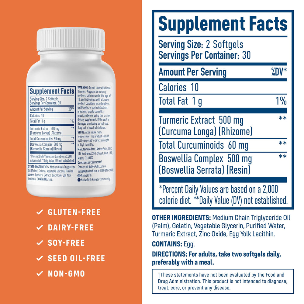 NativePath softgels close-up showing easy-to-swallow design