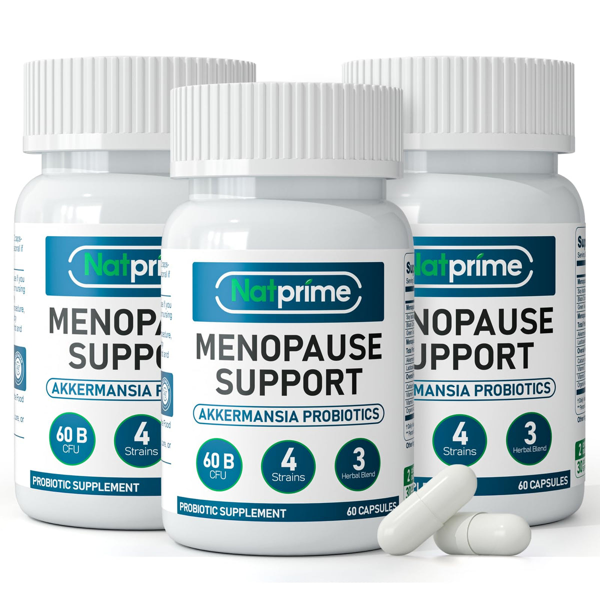 Natprime menopause supplements bottle for daily balance and comfort