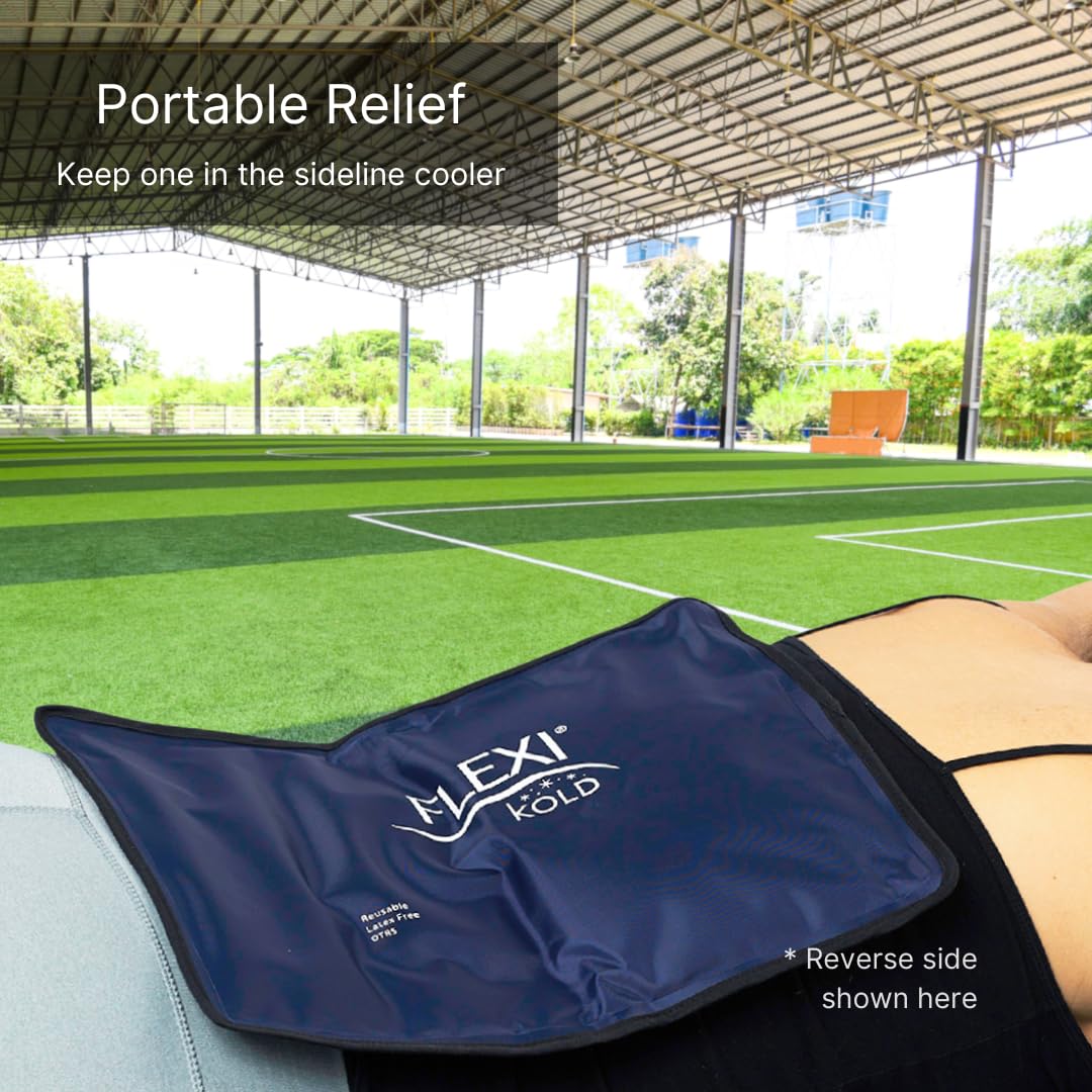 NatraCure FlexiKold placed on back for broad cooling relief