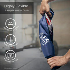 NatraCure FlexiKold on knee demonstrating flexible cooling coverage