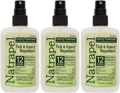 Natrapel 3-pack bottle front showing travel-ready design for outdoor protection.