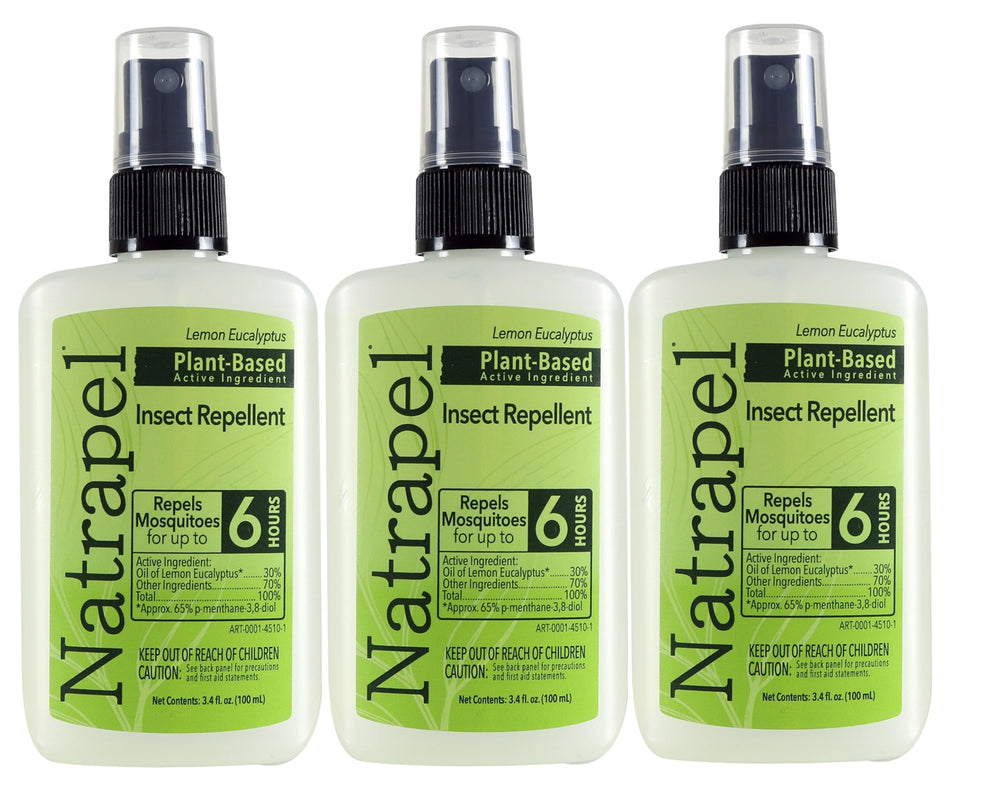 Natrapel Lemon Eucalyptus Pump bottle front view for outdoor protection against mosquitoes.
