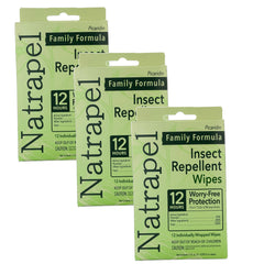 Natrapel tick and insect wipe pack for outdoor protection with family-friendly convenience.