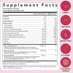 Natrava Beets+ nutrition facts highlight vitamins supporting overall wellness.