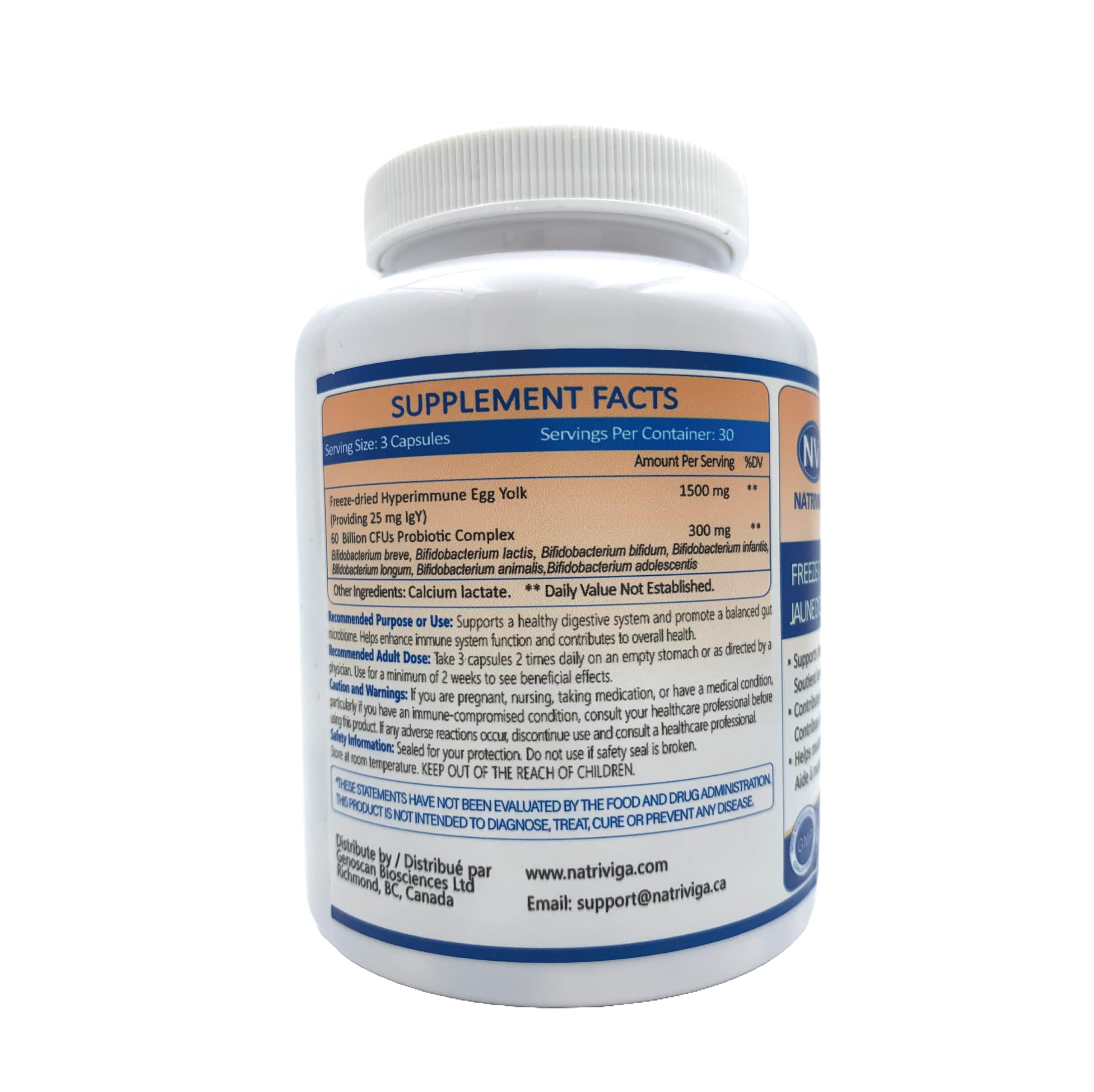 NATRIVIGA Heliclear bottle beside water for daily digestive support.
