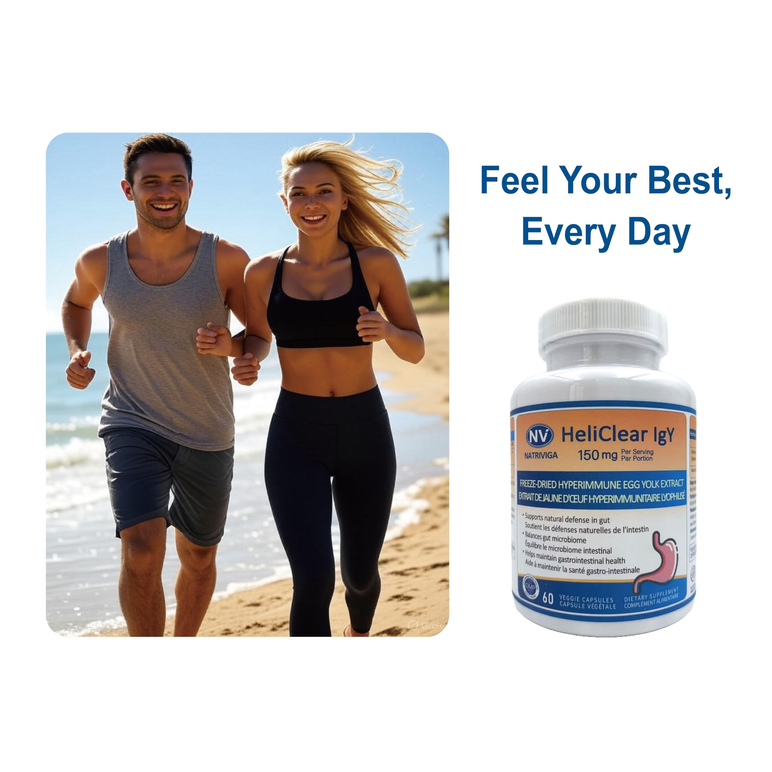 NATRIVIGA Heliclear IgY capsules offer resilient immune support.