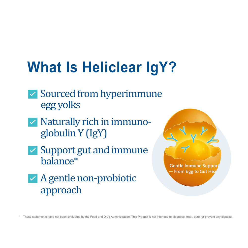 NATRIVIGA Heliclear IgY label close-up highlighting ingredients and purity.
